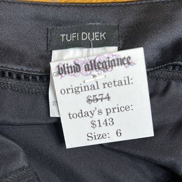 NWT Tufi Duek Silk Black Gisele Dress sz 2 - Picture 13 of 14